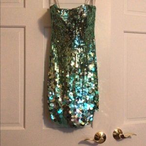 Mermaid Teal Sherri Hill Homecoming Dress